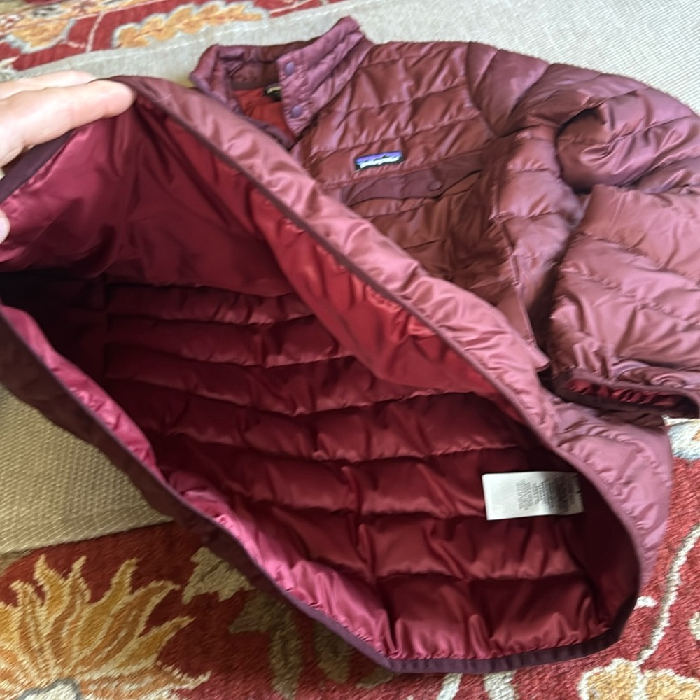 Patagonia Snap-T down sweater puffy pullover drumfire red maroon NWOT women’s L - Picture 5 of 14